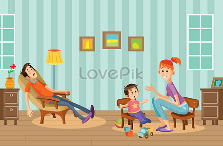 Rodinný život vektorové ilustrace jpg