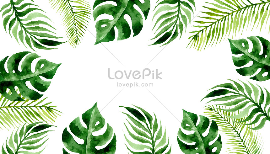 夏の水彩画の植物の葉の背景イメージ 図 Id Prf画像フォーマットpsd Jp Lovepik Com