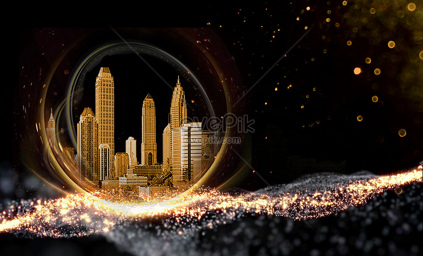 The Architectural Background Of The Black Gold City Download Free | Banner  Background Image on Lovepik | 400083242