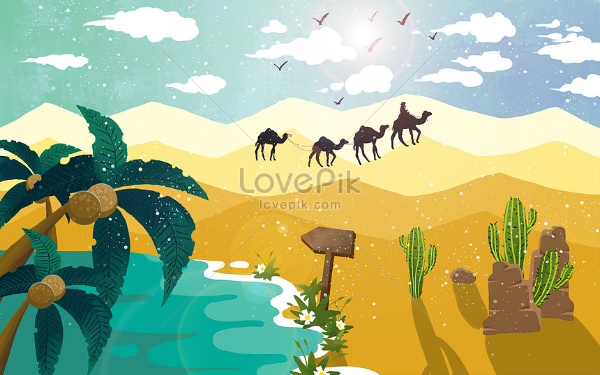 砂漠のオアシスイメージ 図 Id Prf画像フォーマットpsd Jp Lovepik Com