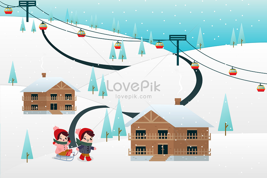 冬のスキーの背景イラストイメージ 図 Id Prf画像フォーマットai Jp Lovepik Com