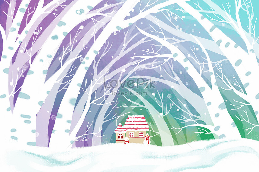 冬の雪景色の小さな新鮮で美しいイラストイメージ 図 Id Prf画像フォーマットpsd Jp Lovepik Com