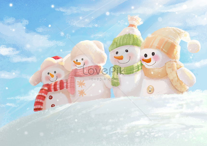 Cute Snowman Illustration Image Picture Free Download Lovepik Com