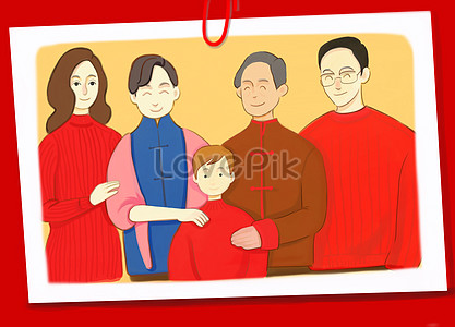 Rodinný portrét rodinné setkání ilustrace