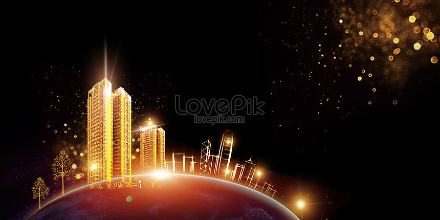Black Gold Atmospheric Building Background Download Free | Banner Background  Image on Lovepik | 400088655
