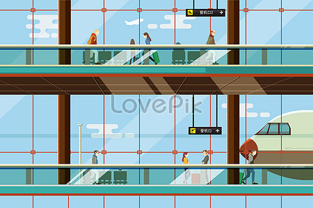 International airport illustration illustration image_picture free ...