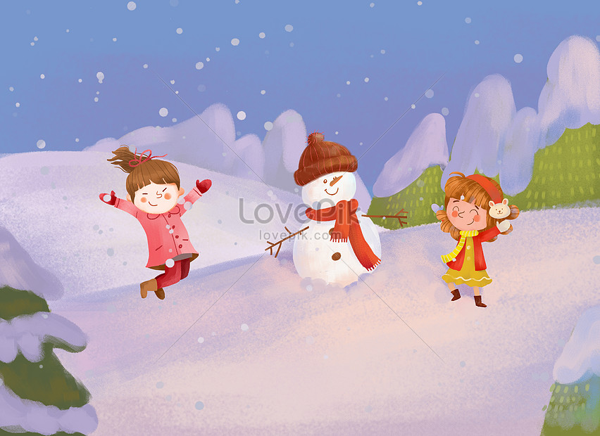 Trong Mùa đông Trên Tuyết Vẽ Tranh Minh Hoạ Hình ảnh | Định dạng hình ảnh  PSD 400092134