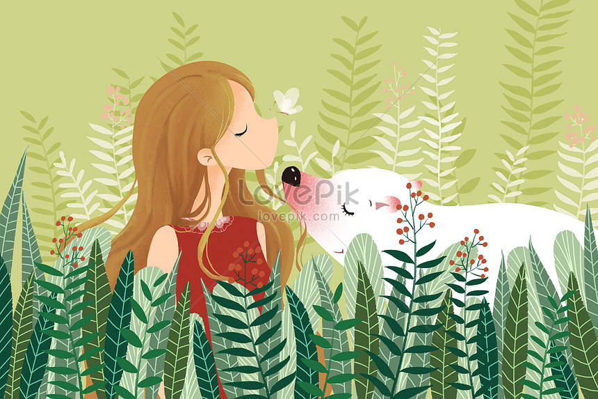 Healing Is Fresh Girl Wallpaper Illustration Image Picture Free Download Lovepik Com
