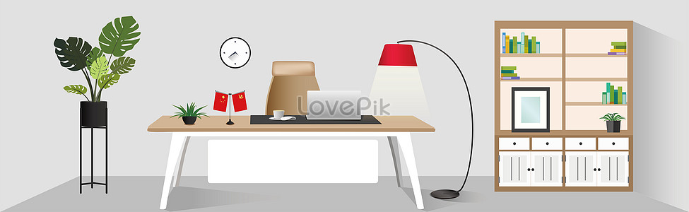 Cartoon modern business office background illustration image_picture ...