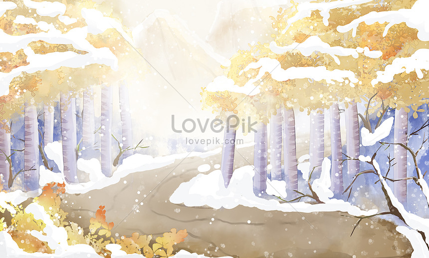 古代の風の強い森の雪の背景イラストイメージ 図 Id 400099189 Prf画像