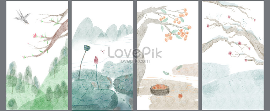 春 夏 秋と冬の壁紙イメージ 図 Id 400100734 Prf画像フォーマットpsd Jp Lovepik Com