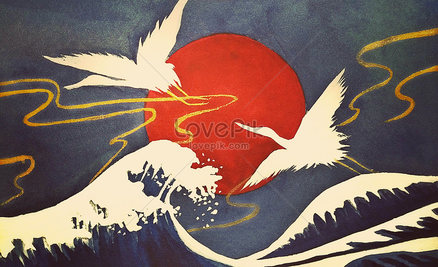 Ukiyo-e crane series illustration illustration image_picture free ...