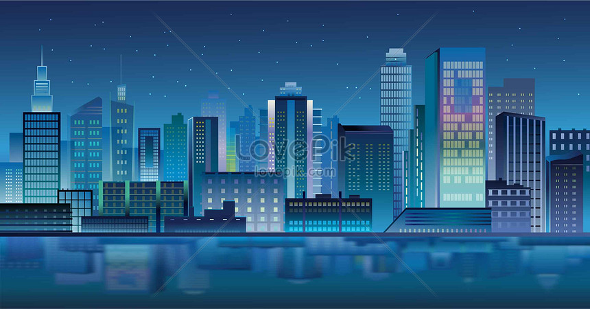 都会の夜景 イラスト素材 無料ダウンロード Lovepik