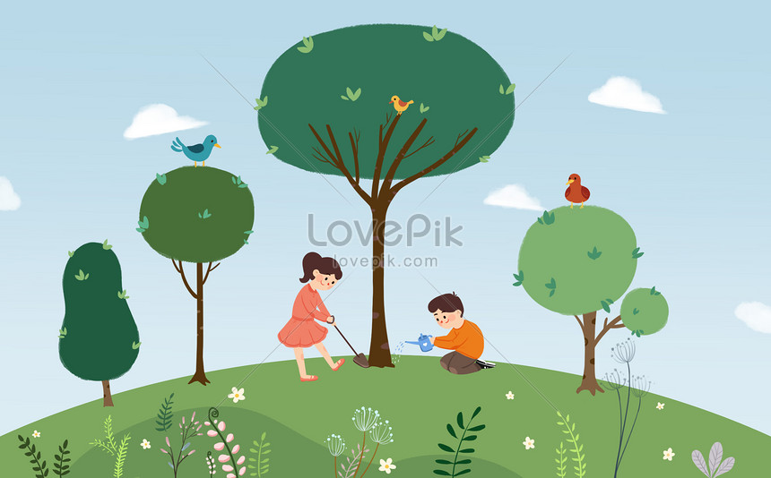 一緒に木を植えるイメージ 図 Id Prf画像フォーマットpsd Jp Lovepik Com