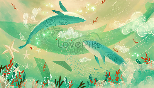 Watercolor hand-painted whale illustration image_picture free download ...