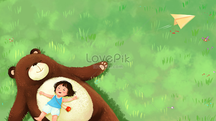 Spring and bear illustration image_picture free download  