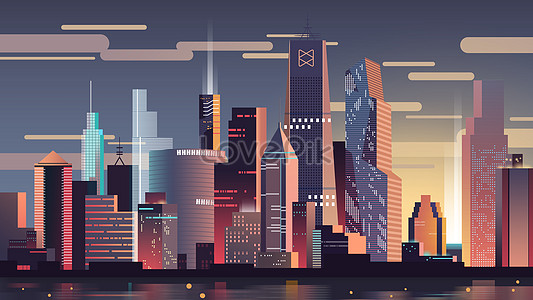 Flat vector city building illustration image_picture free download ...