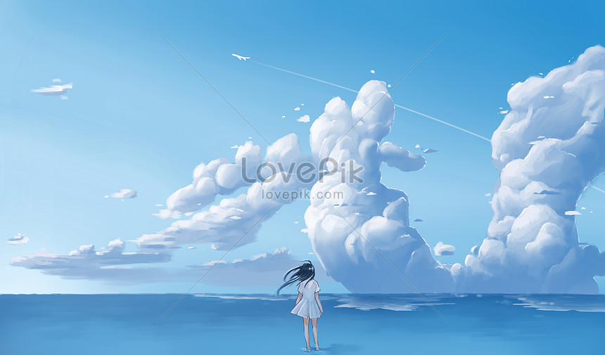 少女雲空イメージ 図 Id Prf画像フォーマットpsd Jp Lovepik Com