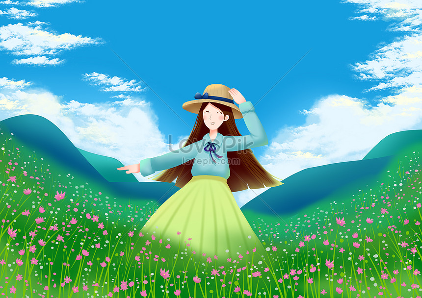 kids, little girl anime cartoon talk bubble tree bush nature meadow vector  illustration Stock Vector Image & Art - Alamy