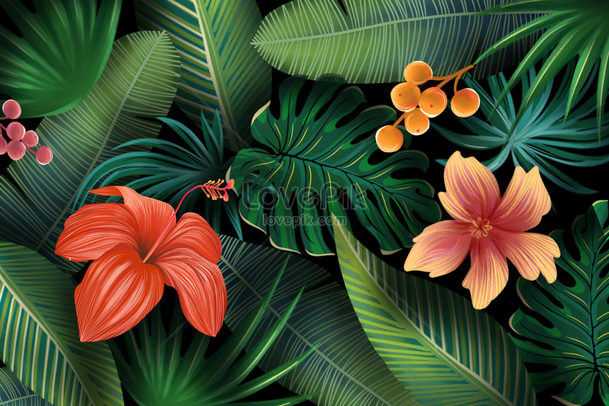 Тропические цветы и растения