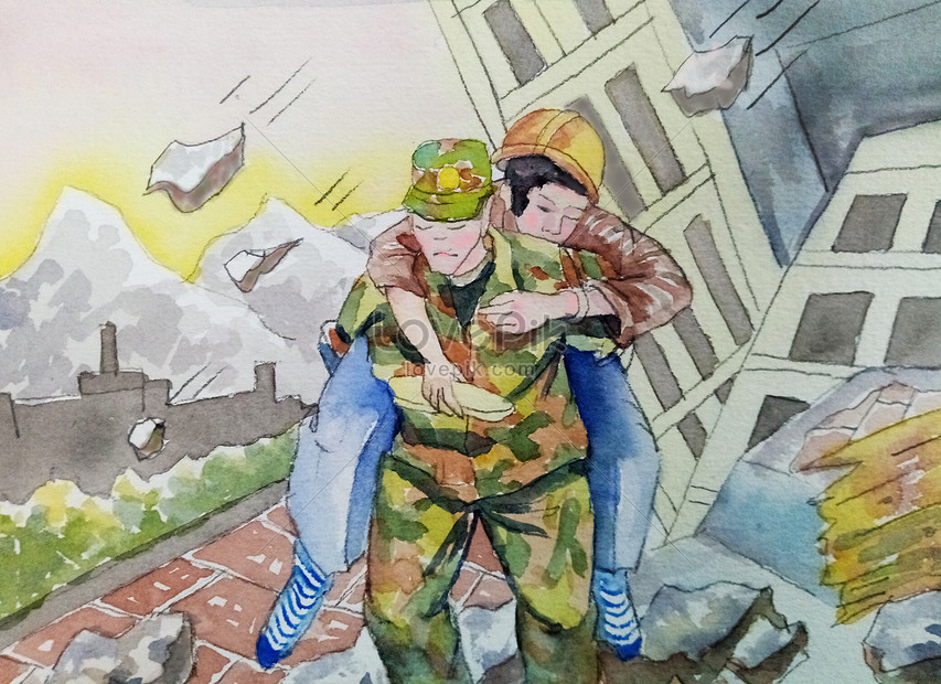 The people who were rescued by the pla in the earthquake illustration ...