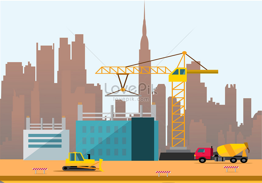 The background of urban construction illustration image_picture free