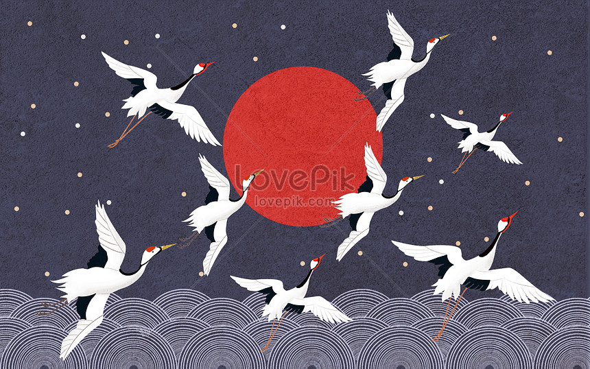 The background of cranes in china illustration image_picture free ...
