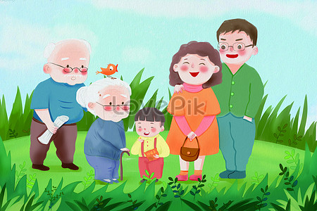 Rodinný portrét ilustrace