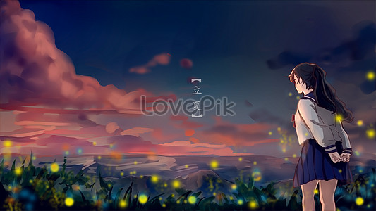 Summer firefly illustration image_picture free download 401505220 ...
