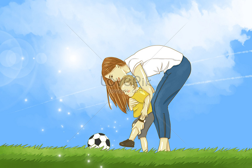 Madre Enseñando A Los Niños A Jugar Al Fútbol Psd Ilustraciones Imagenes Descarga Gratis 