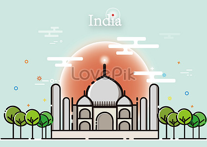 Cartoon Drawing At Getdrawings - Easy Paintings Of Taj Mahal, HD Png  Download , Transparent Png Image - PNGitem
