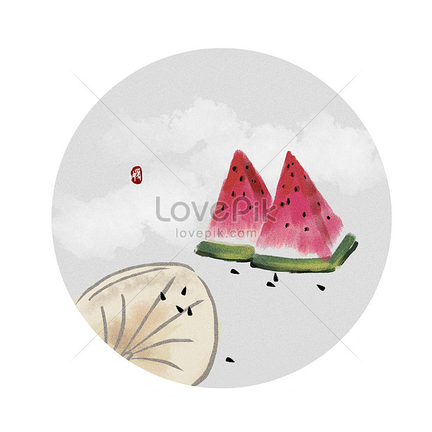 Watermelon And Ink Illustration In Summer Illustration Image Picture Free Download Lovepik Com