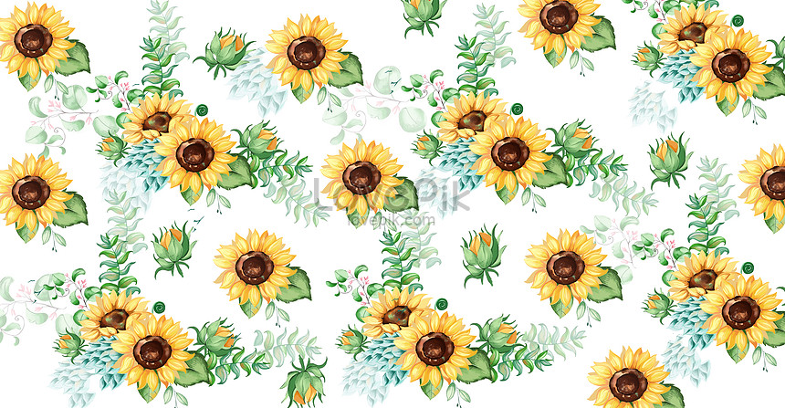 Hand Painted Sunflower Background Illustration Illustration