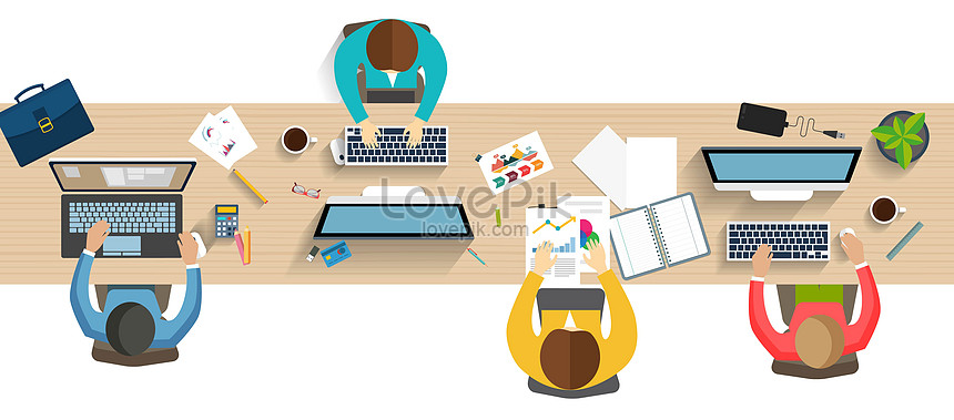 Hand painted cute office scenes illustration illustration image_picture  free download 