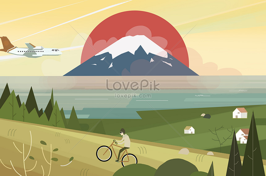 Tham Quan Phong Cảnh Núi Phú Sĩ Hình ảnh | Định dạng hình ảnh PSD  400163512