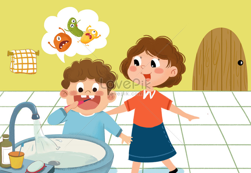 Trẻ Con đánh Răng đi Vệ Sinh Hình ảnh | Định dạng hình ảnh PSD ...