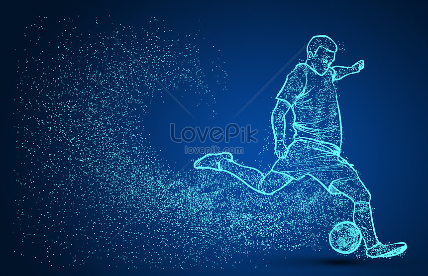 Silhouette particles of creative football match creative image_picture free  download 