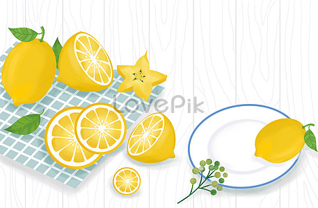 Summer lemon background illustration image_picture free download ...