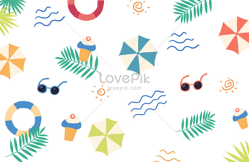 手描きの夏のビーチの壁紙素材イメージ 図 Id Prf画像フォーマットpsd Jp Lovepik Com