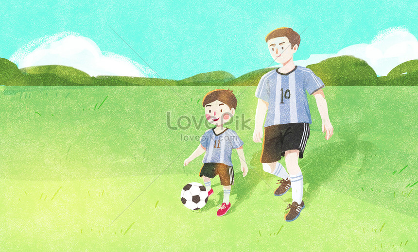 Dia Del Padre Jugando Al Futbol | PSD ilustraciones imagenes descarga  gratis - Lovepik