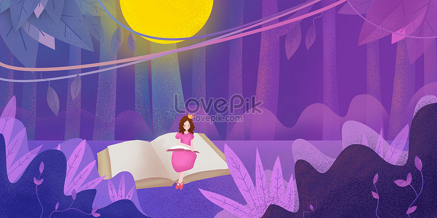 Quiet moonlight illustration image_picture free download 400200083 ...