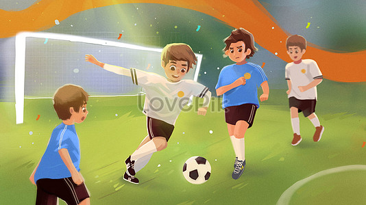 How to draw scenery of playing football step by step - YouTube