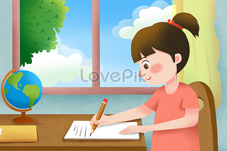 cartoon doing homework