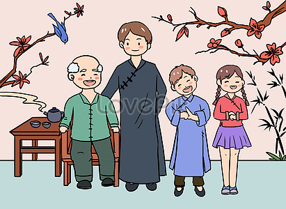 Rodinný portrét ilustrace
