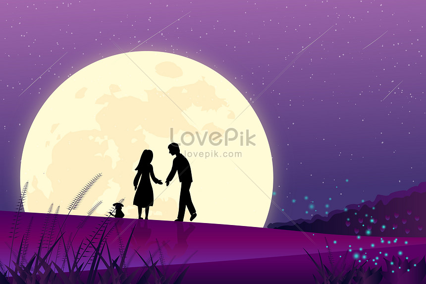 Romantic Dates Under The Moon Illustration Image Picture Free Download Lovepik Com