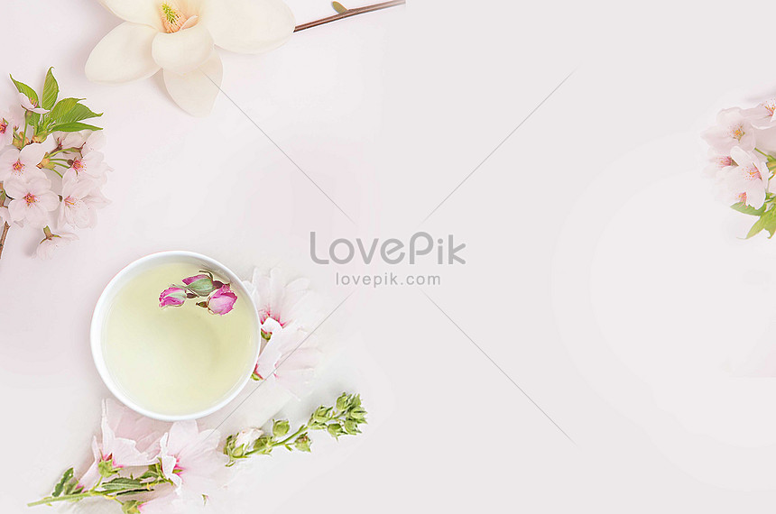 Tabletop Background Of Flower Tea Download Free | Banner Background Image  on Lovepik | 400275556