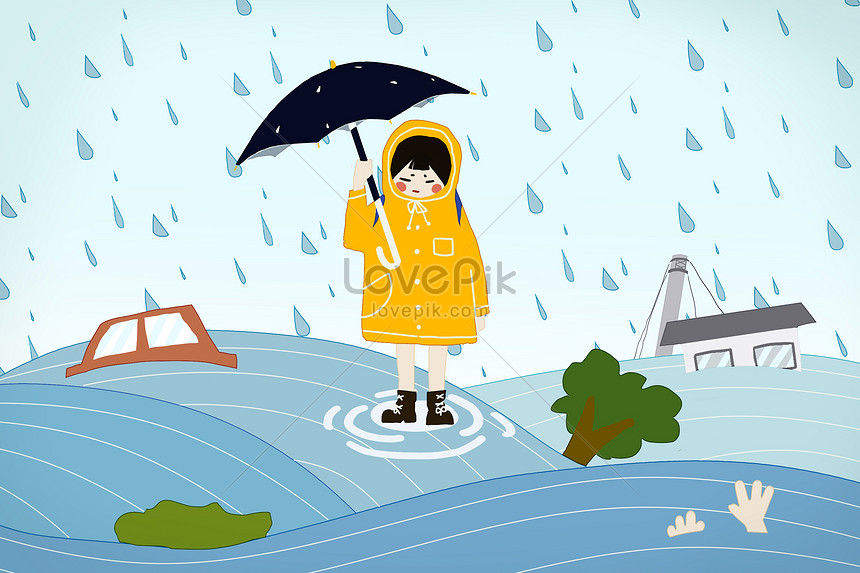 Tsunami Cartoon Wave Illustration, Hand painted illustrations of flood and  tsunami, watercolor Painting, natural png | PNGEgg