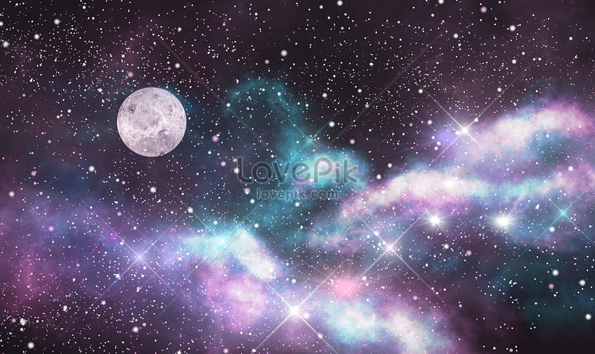 Aesthetic background of star and moon illustration image_picture free  download 