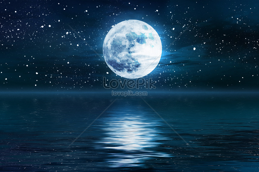 Romantic full moon creative image_picture free download ...
