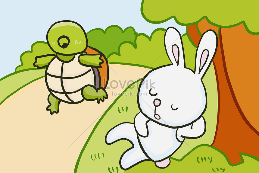 Tortoise and rabbit race illustration image_picture free download ...